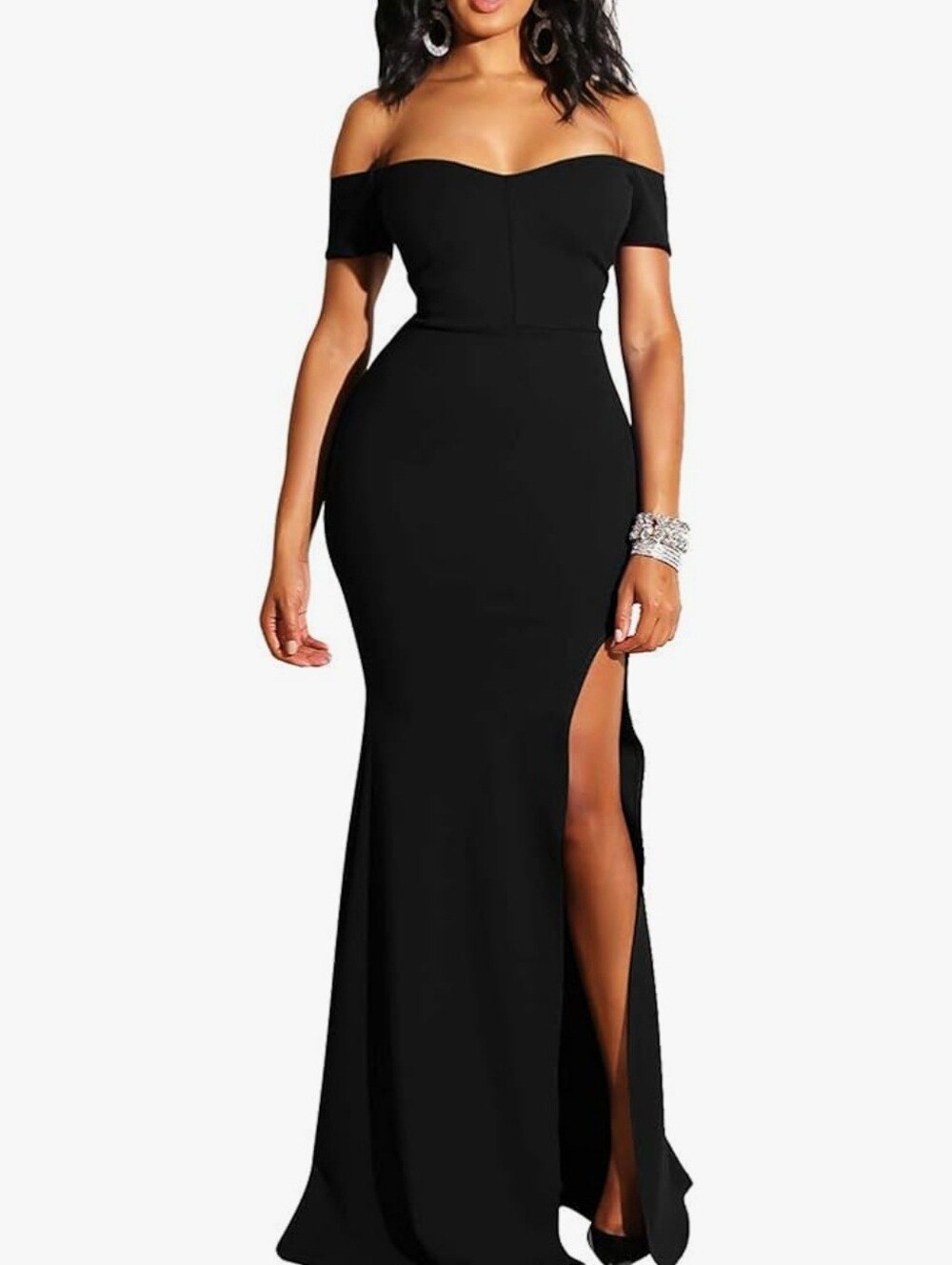 Elegant Black Off the Shoulder Dress